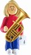 Female Musician Tuba Ornament - Blonde